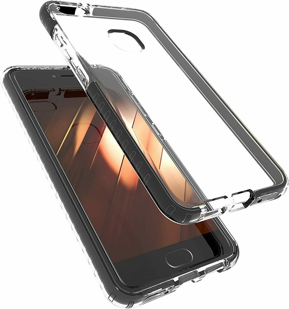 Funda Muvit Pro Cristal Soft Bump Huawei Mate 10 Lite transparente borde negro.