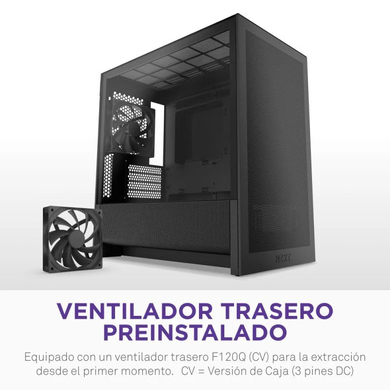 Torre completa Midi Tower H3 Flow Negro Vidrio Templado negra
