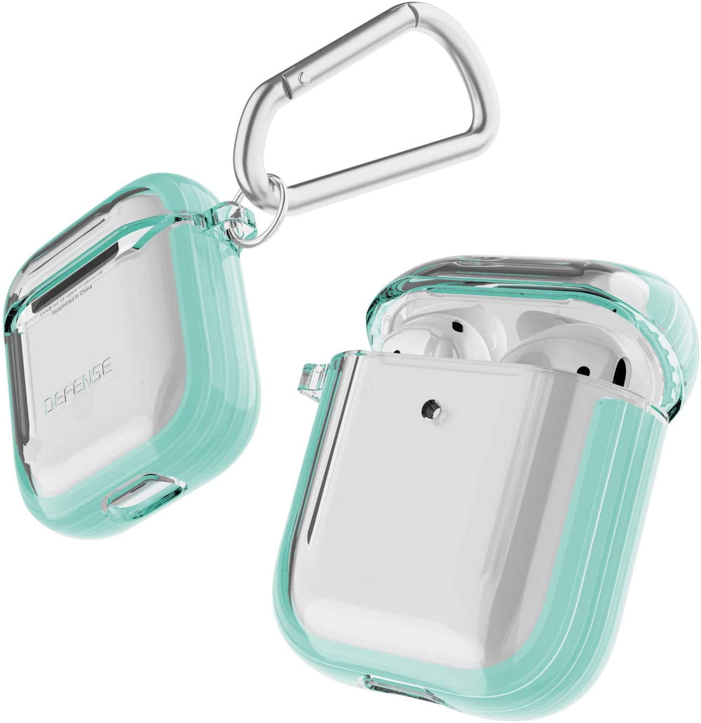 Estuche X-Doria Serie Defense Clear para Apple Air Pods 1 y 2 color verde menta