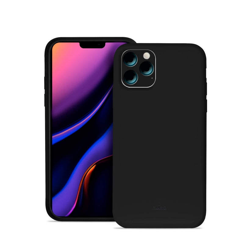 Funda Puro silicona con microfibra para Apple iPhone 11 Pro icon negra