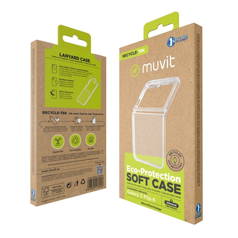Funda Muvit for change para Samsung Galaxy Z Flip6 transparente