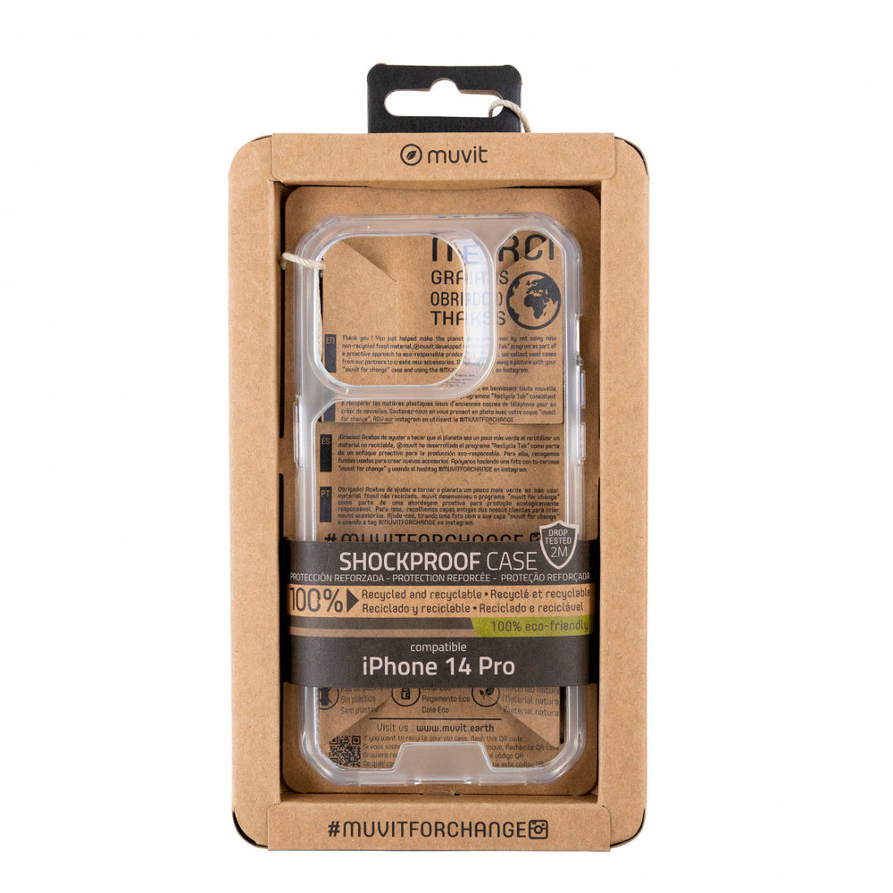 Funda Muvit for Change Shockproof 2m Transparente para Apple iPhone 14 Pro
