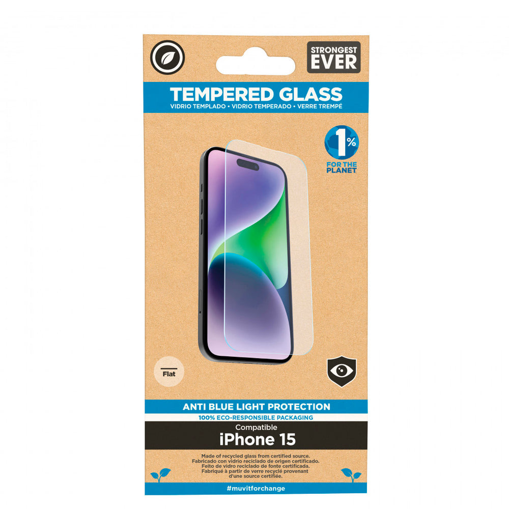 Protector de pantalla Muvit for change anti-blue light para Apple iPhone 15