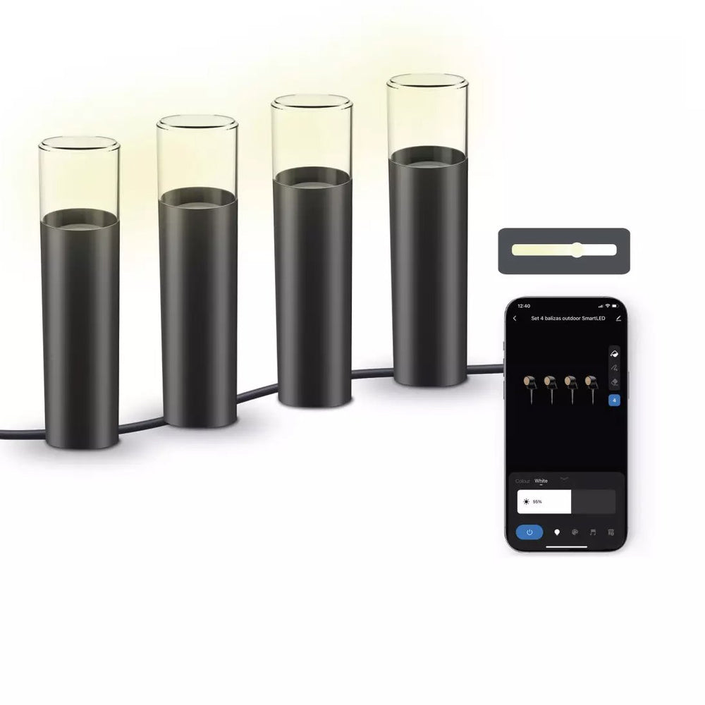 Set 4 balizas outdoor SmartLED KSIX WiFi + APP incluida 12W 200 lúmenes IP65