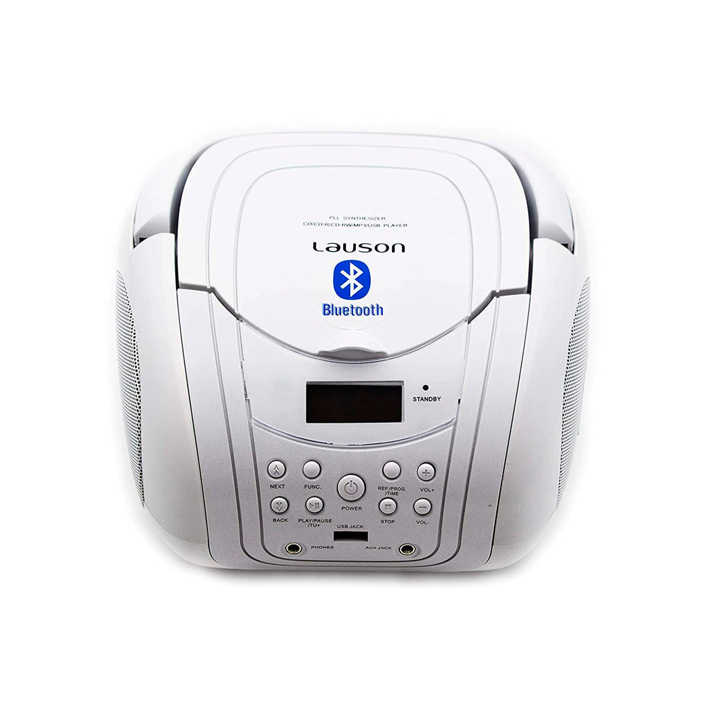 Reproductor CD Lauson CP756 – Boombox Blanco Usado **Sin embalaje original**