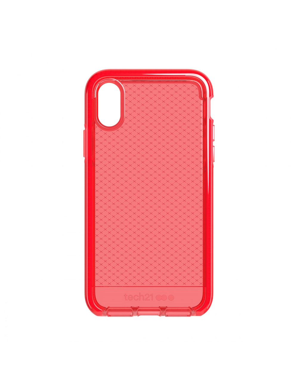 Funda Silicona Tech21 Evo Check roja transparente Apple iPhone X/Xs (sin abrir)