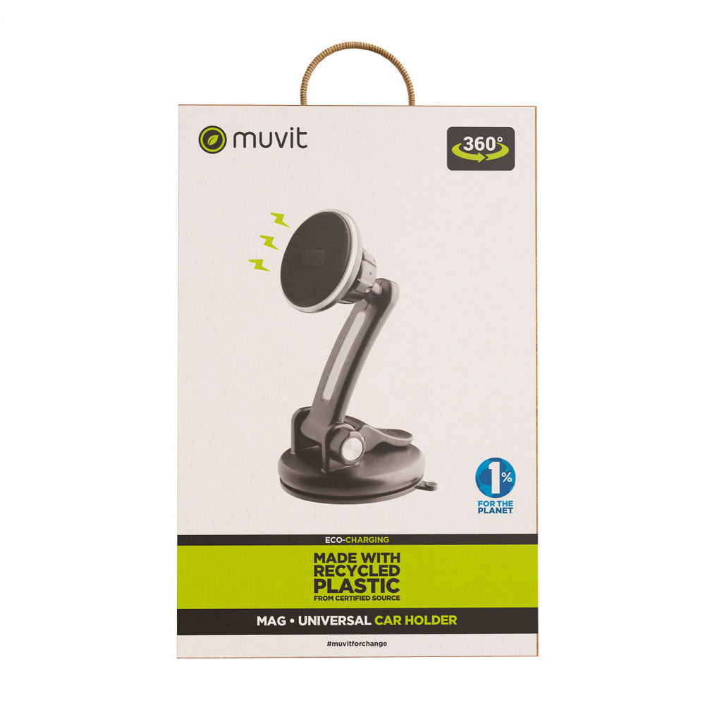 Soporte coche Muvit for change universal ventosa magnético negro (NUEVO)