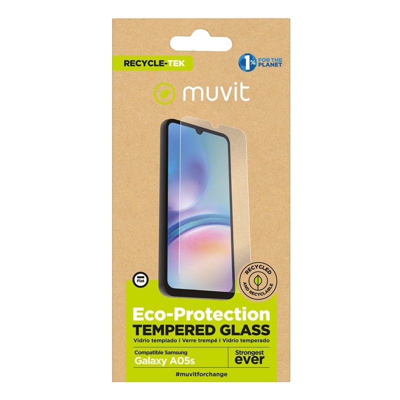 Protector de pantalla Muvit for Change Samsung Galaxy A05S vidrio templado plano