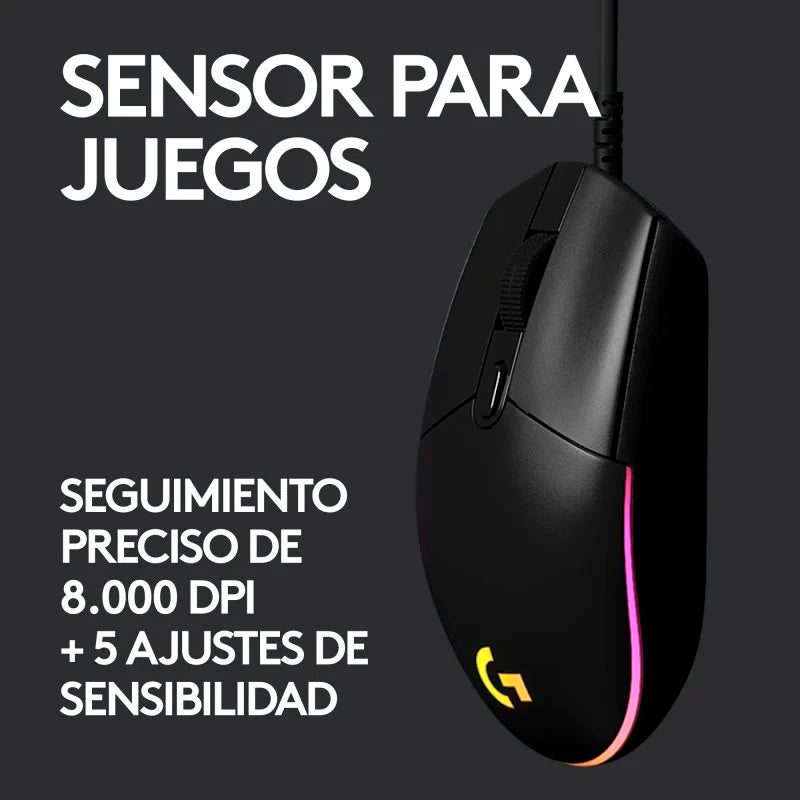 Logitech G203 Lightsync 2nd Gen Ratón Gaming 8000DPI RGB Negro Usado