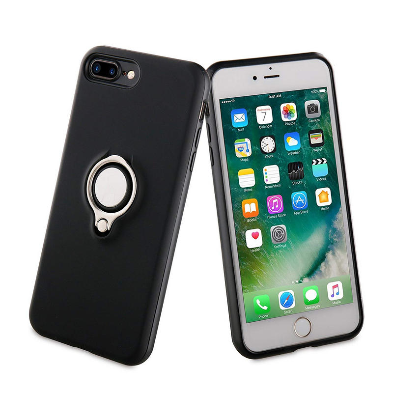 Carcasa Muvit Ring Magnética Negra para Apple iPhone 8 Plus/7 Plus.