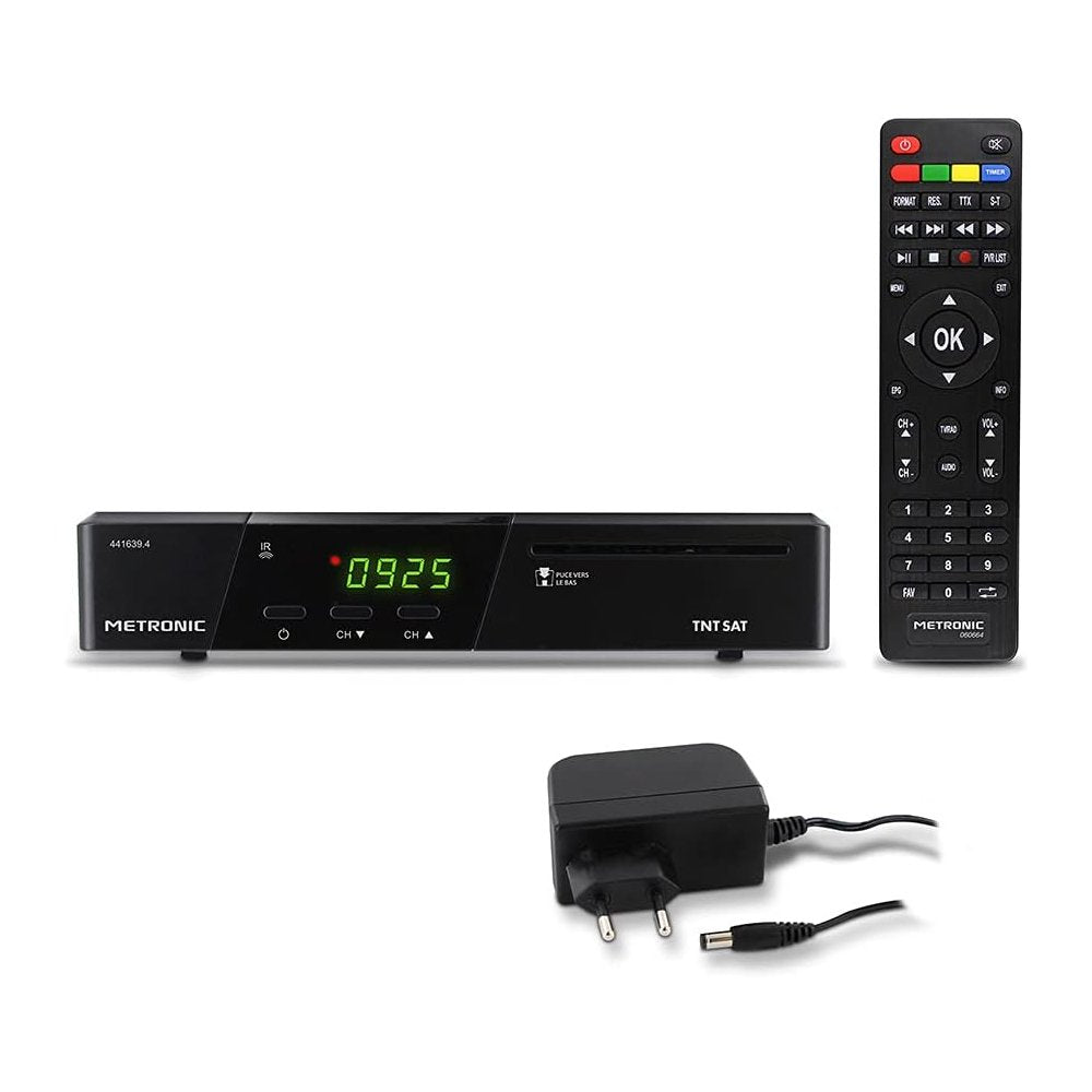Receptor de TV por satélite Metronic 441639 (USB, DVB-S2, HDMI) Negro (NUEVO)