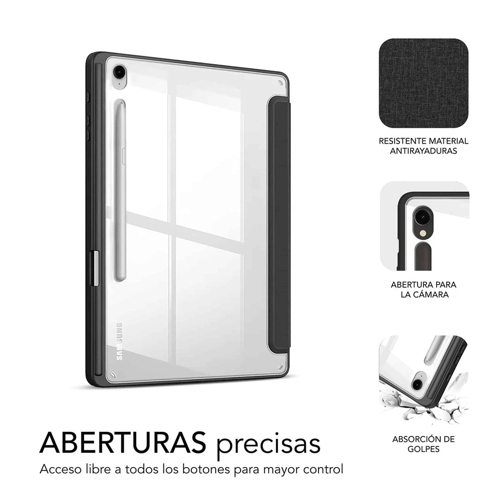 Funda Subblim Clear Shock Case Negra para Samsung Galaxy Tab S9/S9 FE 10,9″