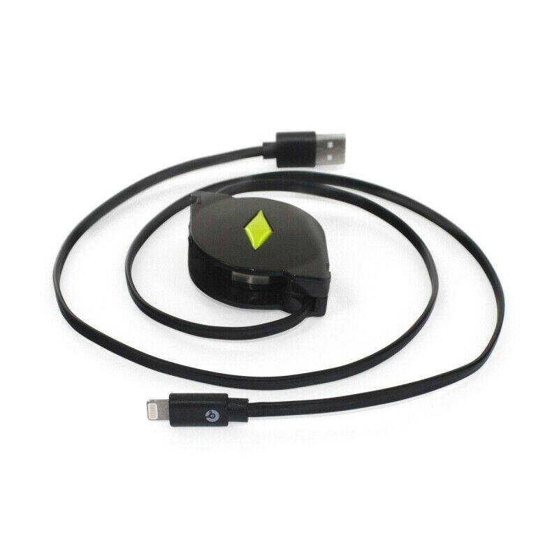 Cable Muvit USB a conector 8 pins 2.1A retráctil hasta 1m negro