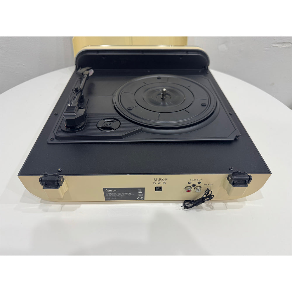 Tocadiscos Lauson 01TT15 vintage BT USB grabación crema Usado *Rota bisagra*
