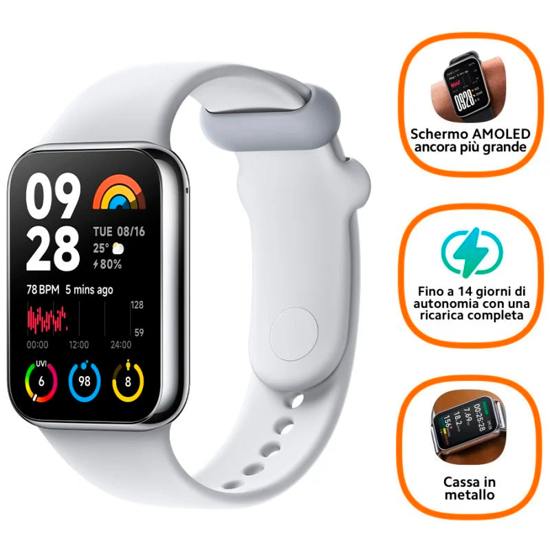 Pulsera de Actividad Xiaomi Smart Band 8 Pro AMOLED 1,74» Blanco