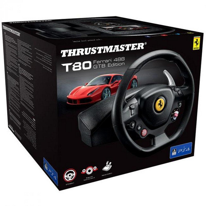 Volante Thrustmaster T80 RW Ferrari 488 GTB PC/PS4 con pedales Usado