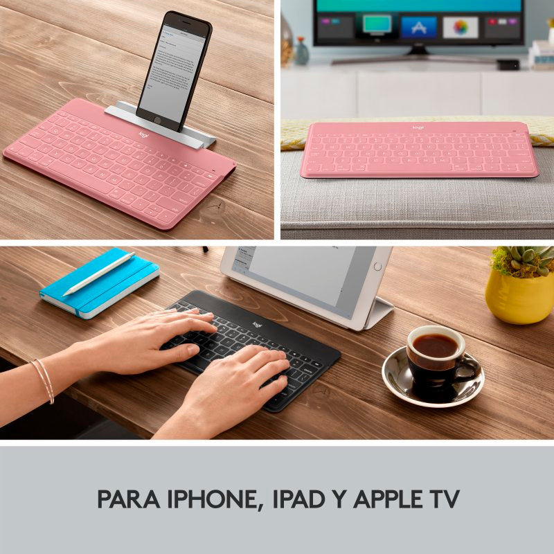Logitech Keys-To-Go Teclado Bluetooth Rosa para iPhone/iPad/Apple TV