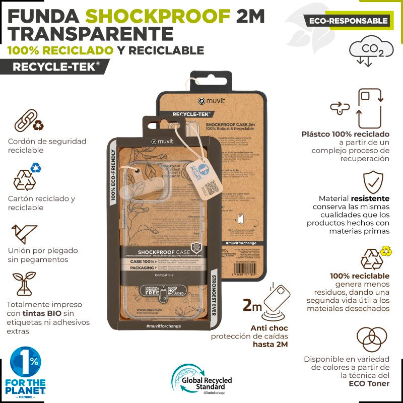Funda Muvit for Change Shockproof 2m para Apple iPhone 15 Pro