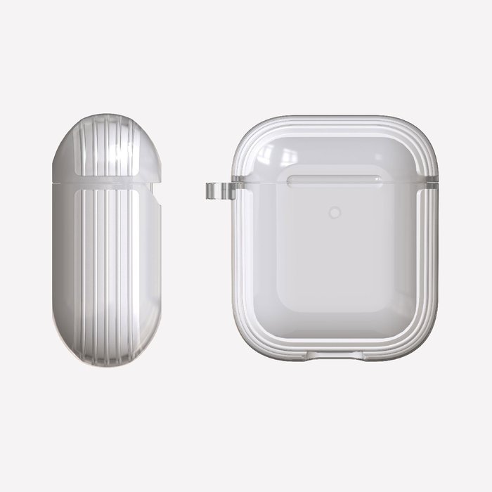 Estuche X-Doria Serie Defense Clear para Apple Air Pods 1 y 2 color blanco.