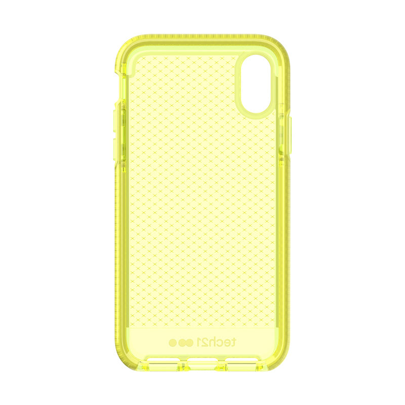 Funda de Silicona Tech21 Evo Check amarilla para Apple iPhone X / Xs