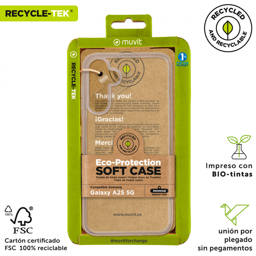 Funda Muvit for Change recycle-tek para Samsung Galaxy A25 5G transparente