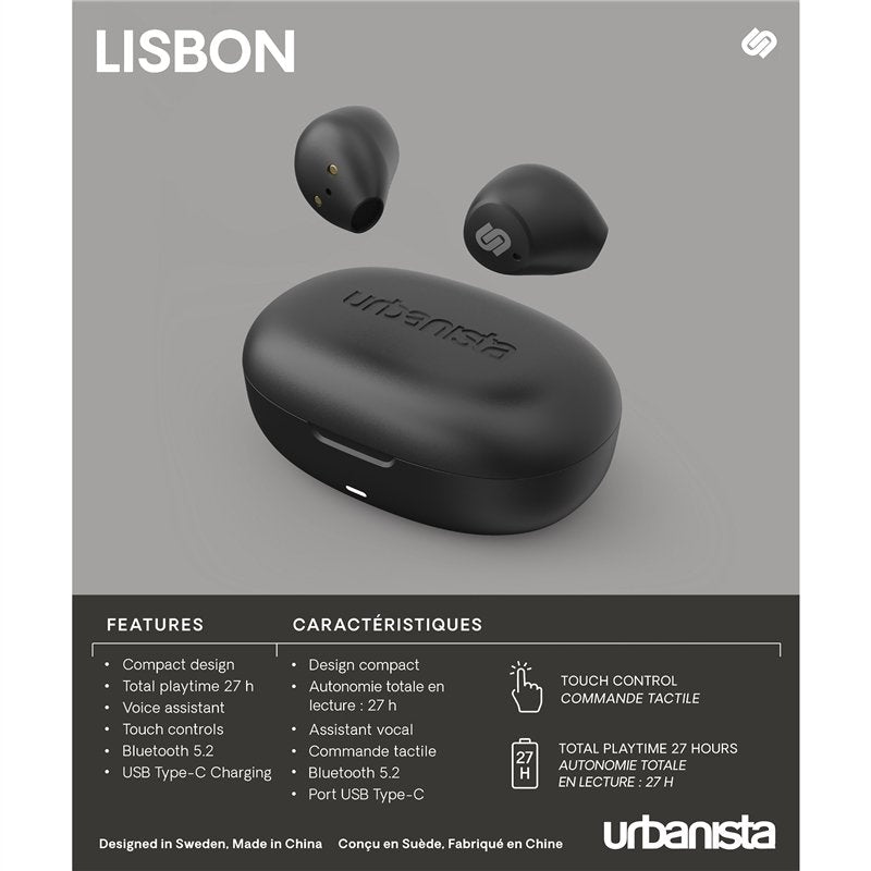 Auriculares Urbanista True Wireless Lisbon color negro