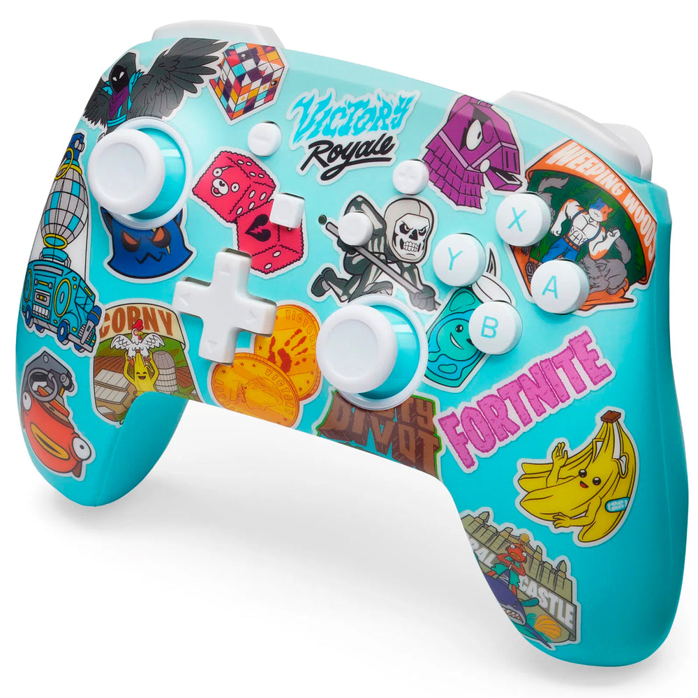 Mando inalámbrico mejorado POWERA para Nintendo Switch Fortnite Sticker Usado