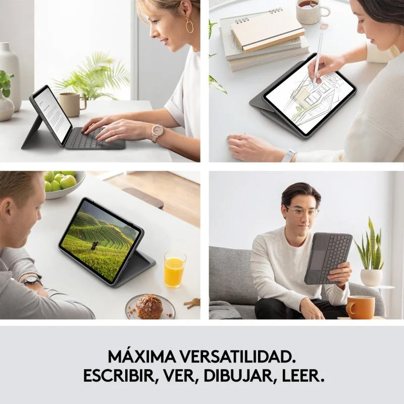 Logitech Folio Touch Funda con Teclado Oxford Grey para iPad Air 4/5 Gen. Usada