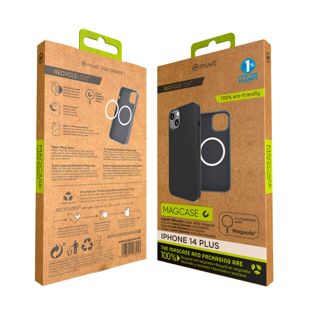 Funda Muvit for Change recycletek Liquid Silicone Magsafe para Apple iPhone 14+