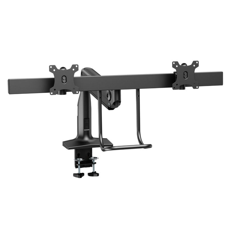 Soporte V7 con brazos con resorte de gas de alta resistencia para dos monitores