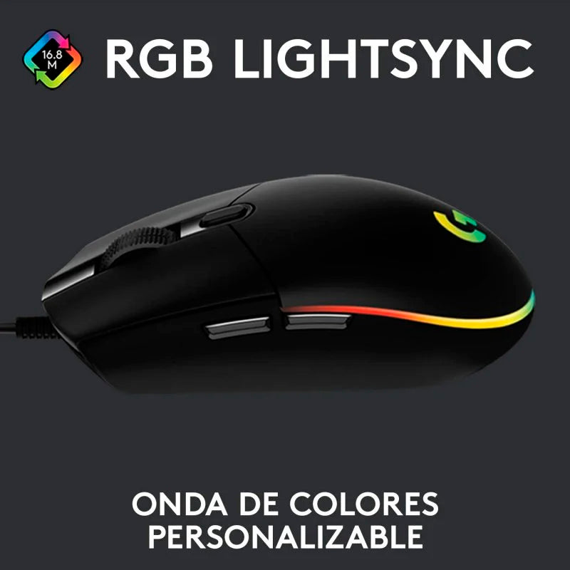 Logitech G203 Lightsync 2nd Gen Ratón Gaming 8000DPI RGB Negro Usado