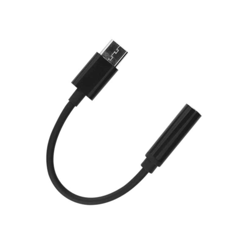 Adaptador Muvit Tipo C a Jack 3.5 negro.
