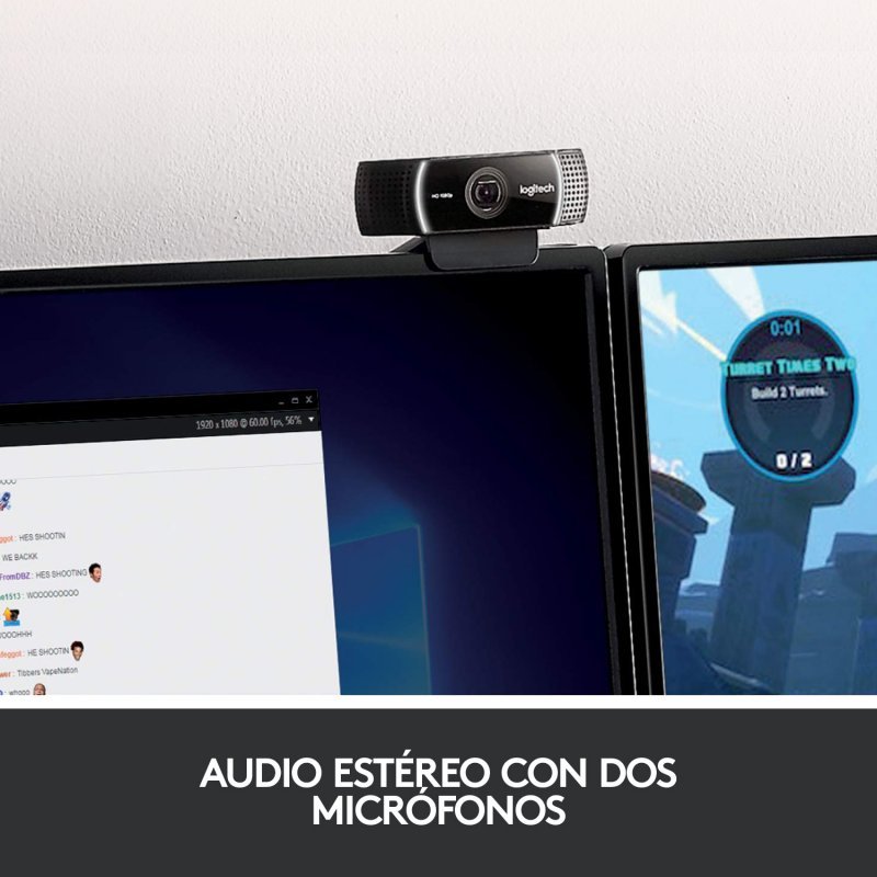 Logitech C922 Pro Stream HD 720p a 60 fps