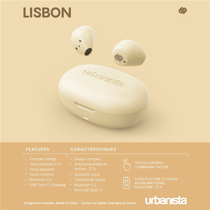 Auriculares Urbanista True Wireless Lisbon color vainilla