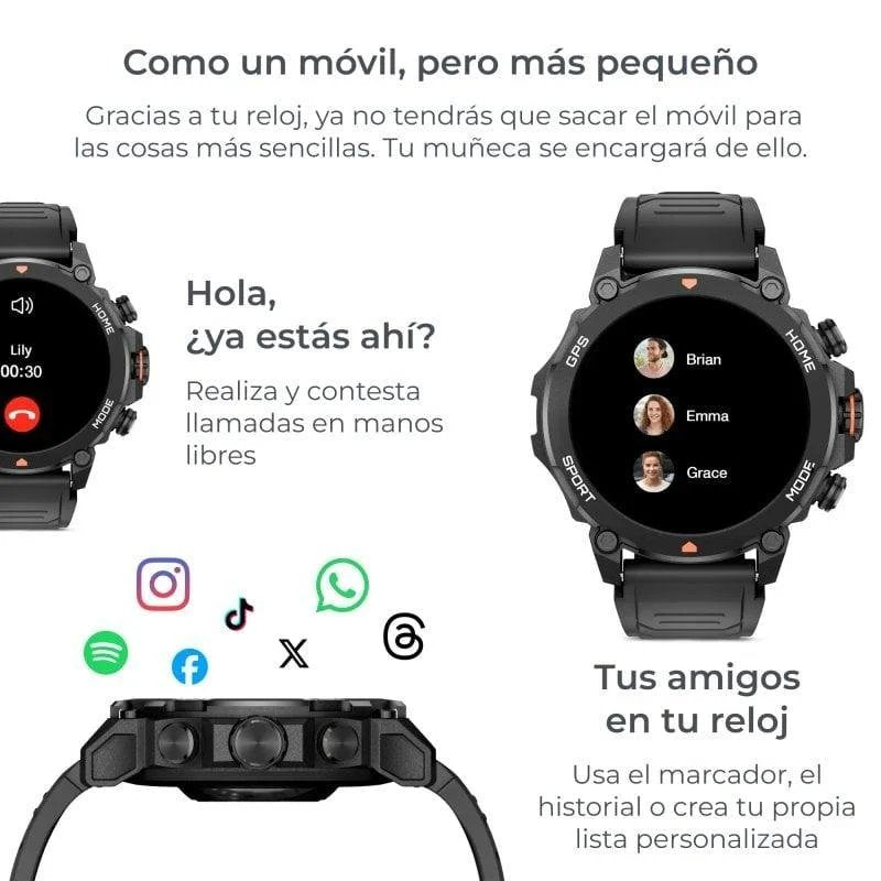 Reloj Smartwatch Ksix Explorer GPS Pantalla AMOLED 1,43 5ATM negro Usado *