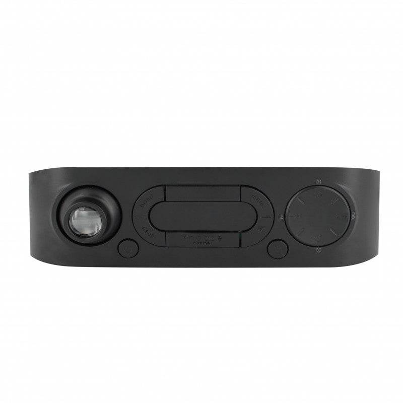 Radio reloj Metronic FM con proyección de alarma dual – Negro Usada
