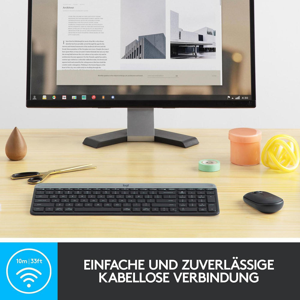 Logitech Wireless Slim Combo MK470 Teclado+Ratón color Grafito **En Alemán**
