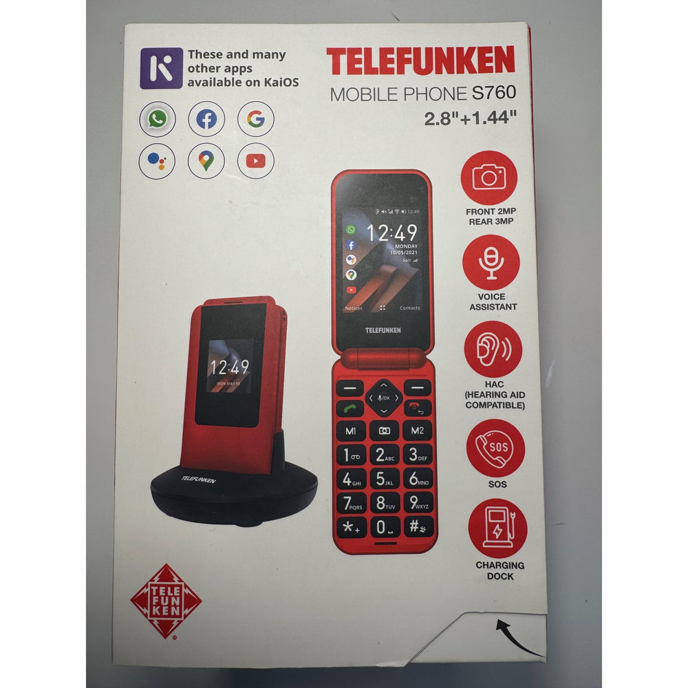Teléfono Móvil Telefunken S760 Teléfono para Mayores Rojo