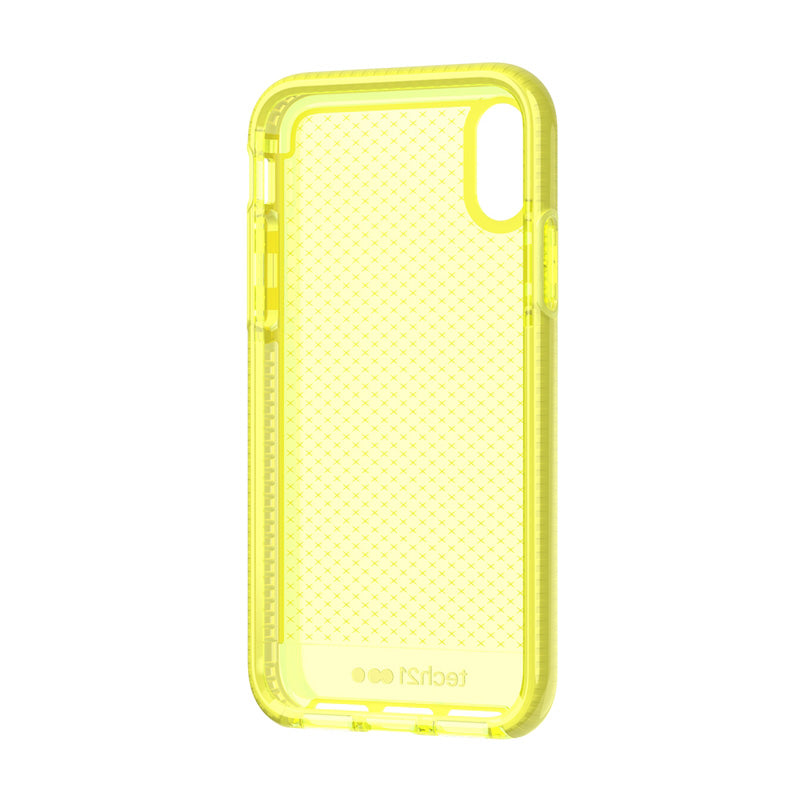 Funda de Silicona Tech21 Evo Check amarilla para Apple iPhone X / Xs