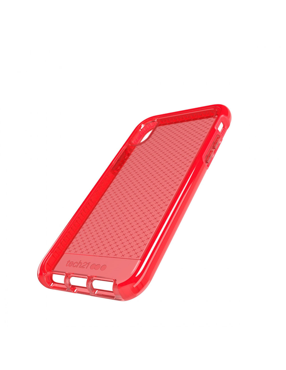 Funda Silicona Tech21 Evo Check roja transparente Apple iPhone X/Xs (sin abrir)