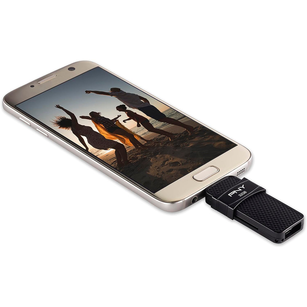 Unidad flash PNY Duo Link OTG USB 3.1 tipo A de 32 GB negro