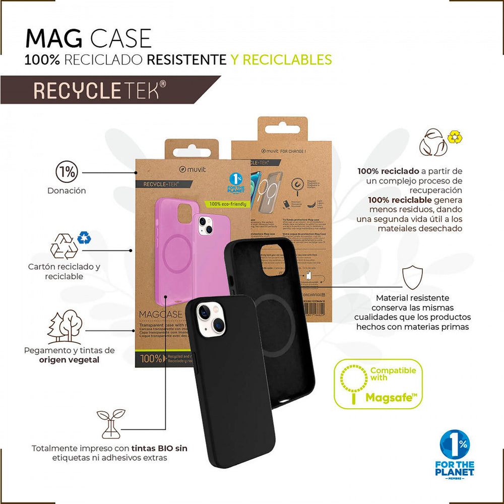 Funda Muvit for Change recycletek Liquid Silicone Magsafe para Apple iPhone 14+