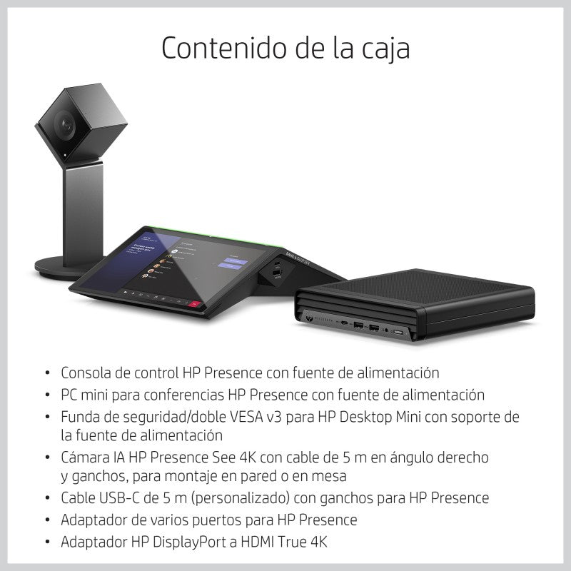 HP Presence Small Space Solution Plus Cámara AI Microsoft Teams Rooms I5-10500T