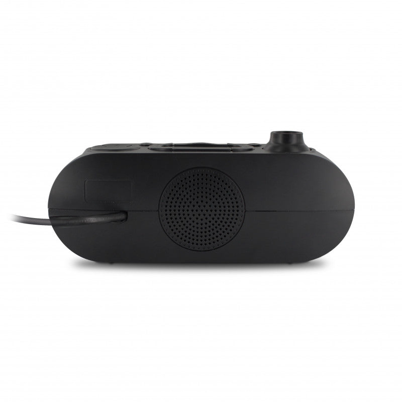 Radio reloj Metronic FM con proyección de alarma dual – Negro Usada