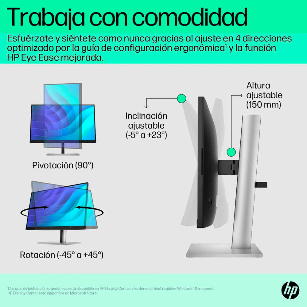 Monitor HP E-Series E22 G5 21.5″ 1920 x 1080 FullHD LED Negro *Tiene una marca*