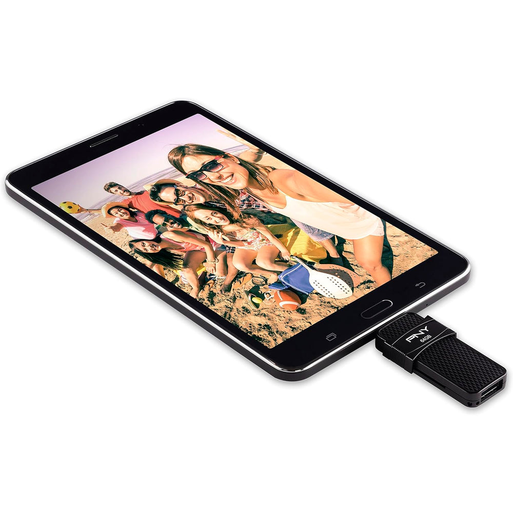 Unidad flash PNY Duo Link OTG USB 3.1 tipo A de 64 GB negro