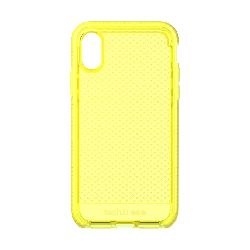 Funda de Silicona Tech21 Evo Check amarilla para Apple iPhone X / Xs