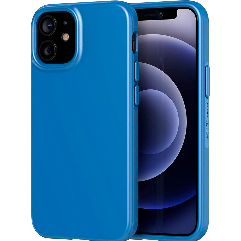 Funda de Silicona Tech21 Evo Slim azul para Apple iPhone 12 Mini 5G