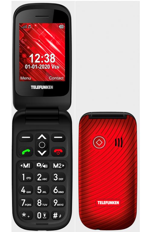 Telefunken S440 Rojo — Teléfono móvil plegable fácil de usar
