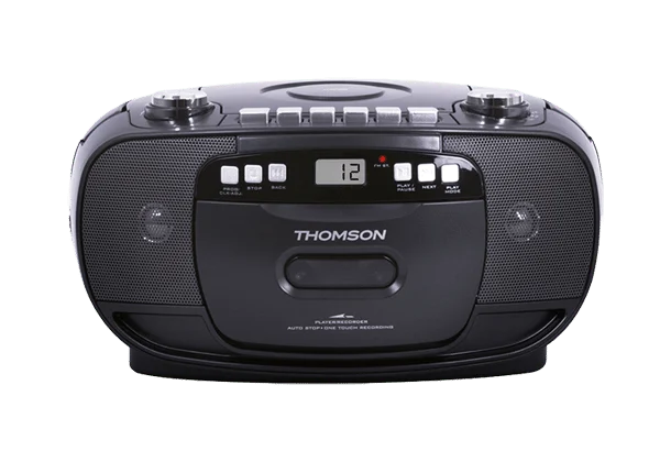 Thomson RK200CD, radio portátil con CD y cassette reacondicionada, vista frontal
